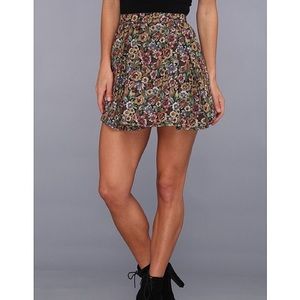 BCBGeneration Floral Tapestry Pleated Mini Skirt